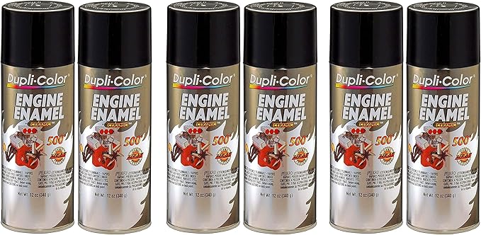 Dupli-Color DE1613 Gloss Black Engine Enamel with Ceramic 12 oz. Aerosol (6)