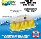STAR BRITE 8" Durable Cleaning Brush - Soft, High-Density Star Prene Fibers for Finished Surfaces & Light Cleaning - Fits 3/4" Threaded or Extend-A-Brush Handles - Soft Bristle, Yellow (040013)
