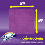 Fabuloso Microfiber Cleaning Cloths for Home & Car, Lint-Free Scratch-Free Rags for Glass, Kitchen & Wood, Reusable Machine Washable, Absorbent for Dusting & Wiping, Rainbow, 13 x 13 in, 24 Count
