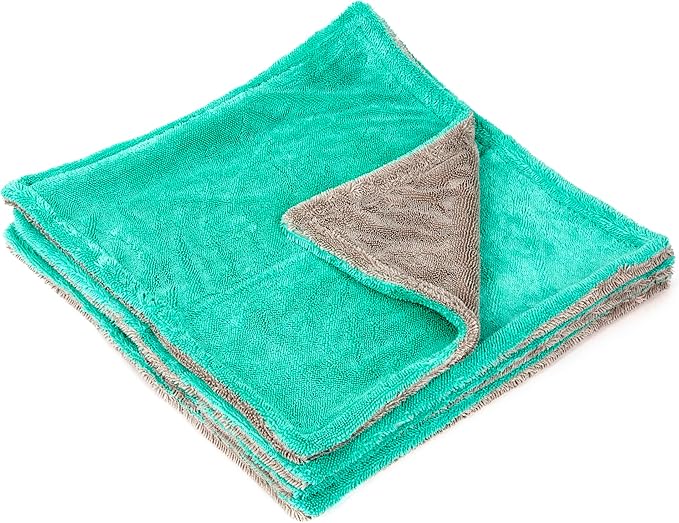 Clean Garage The Twister Small Drying Towels | 4 Pack | 16x16 | Twist Loop 1200 GSM