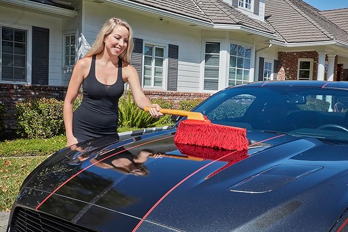 California Car Duster 62442 Standard Car Duster with Wooden Handle,Red (Pack of 2)