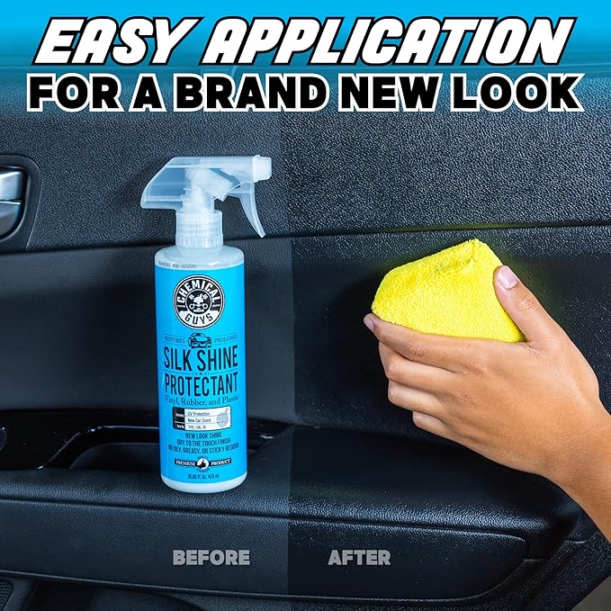 Chemical Guys Silk Shine Tire and Trim Dressing and Protectant – Non-Greasy Vinyl, Plastic & Rubber Spray, Plastic Restorer for Cars – Restores Shine for Cars, Trucks, Motorcycles, RVs, 128 oz