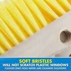 STAR BRITE 8" Durable Cleaning Brush - Soft, High-Density Star Prene Fibers for Finished Surfaces & Light Cleaning - Fits 3/4" Threaded or Extend-A-Brush Handles - Soft Bristle, Yellow (040013)