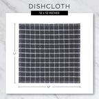 DII Scrubber Dishcloths Collection Windowpane Dishrag Set, 12x12, Gray/White, 6 Piece