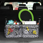 AOKJOY Car Trunk Organizer Car Storage Organizer Collapsible Multi Compartment Car Organizer Adjustable Straps Car Organizer for SUV(Cow)