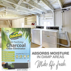 OdoBan Air Purifying Charcoal Natural Odor Eliminator, Non-Toxic Formula, Made in the USA, Fragrance Free, 6-Pack, 200 Grams Each