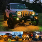 4WDKING Amber LED Rock Lights, 2 Pods IP68 Waterproof Underbody Glow Trail Rig Lamp LED Neon Lights for Truck Off Road Truck Car Boat ATV SUV Motorcycle