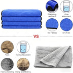 Ultrasoft, Large, Thick and Quick Drying Car Microfiber Cleaning Towel 800GSM Polishing Waxing Auto Detailing Towel Cloth (6pack) (Grey-Blue)