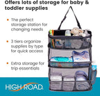 High Road Car Storage and Organization Caddy - SUV Trunk Organizer, Passenger Seat Organizer or Back Seat Storage Caddy With 3 Easy-View Mesh Bins