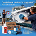 5-in-1 Salt Remover Wash Kit, pH Neutral Boat Cleaner for Boats, Cars& Boating Accessories, Marine Engines & Outboard Motor Flush, Includes Foam Sprayer, XL Towel, Wash Mitt & Scuff Erasers