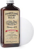 Leather Milk Auto Leather Conditioner and Cleaner with UV Protection - Auto Refreshener No. 4 - All Natural, Non-Toxic Auto Leather Interior Care. Made in USA. 2 Sizes. Applicator Pad Included.