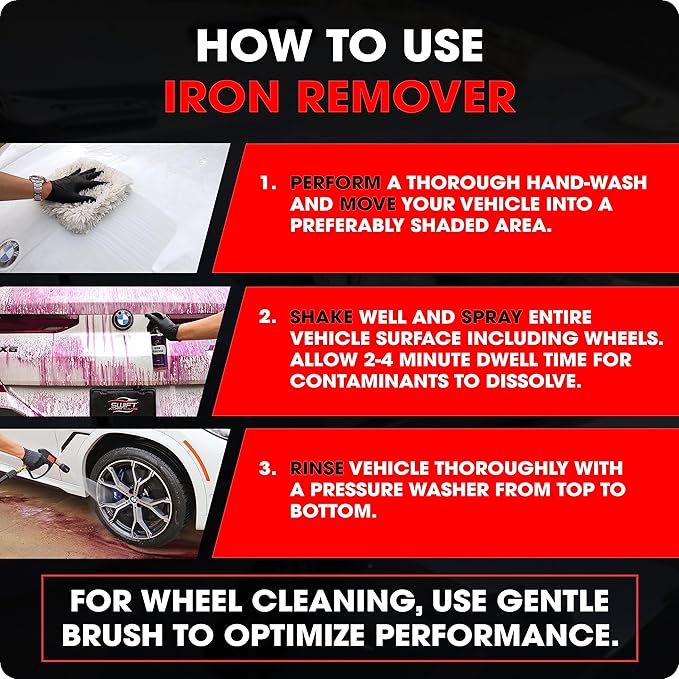 Swift Iron Remover & Wheel Cleaner (2-Pack) – Remove Brake Dust, Iron Oxide & Stuck-On Dirt & Debris from Paint & Wheels | Formula for Decon Car Wash | Preps Paint for Wax Coatings