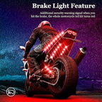 Motorcycle LED Underglow Kit, icicar 12 Pcs APP/RF Control Multicolor Motorcycle LED Light Kit with Brake Turn Signal, IP68 Waterproof & Music Sync Ambient Light for Motorcycles