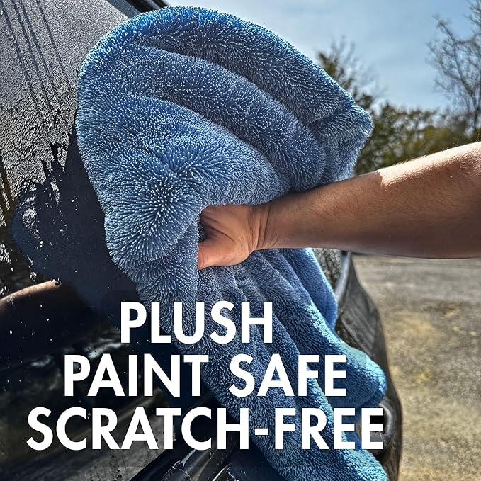 The Goat V2 - Heavy Duty Absorbent Microfiber Drying Towel, 70/30 Premium Korean Quality, for Cars Detailing, Trucks, SUV's, 27.5x27.5 inches, Twist Loop, 2300 GSM, Blue