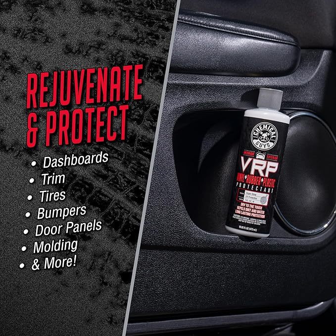 Chemical Guys VRP Vinyl, Rubber, and Plastic Dressing - Tire Dressing, Non-Greasy, Dry-to-the-Touch Shine for Tires, Trim, and More, Safe for Cars, Trucks, SUVs, RVs & More - 16 oz