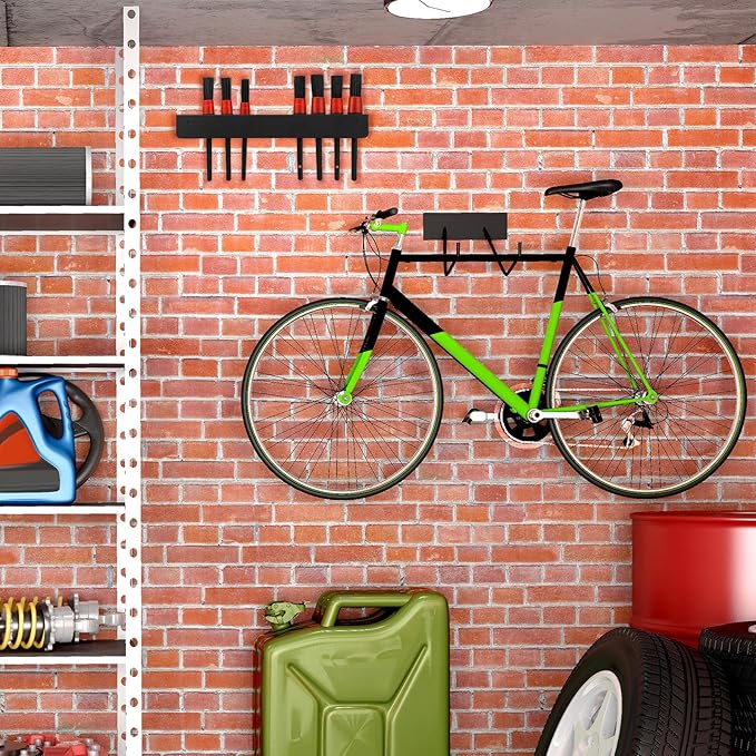 Yaocom 2 Pcs Detailing Brush Holder 10 Holes Car Detailing Organizer Wall Mounting Rack with Hardware Auto Supplies Car Accessories for Garage Workshop