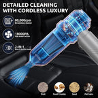 Handheld Vacuum Cordless Vacuum Cleaner with 9 Extensions, 18000Pa Brushless Suction & Air Blower (2-in-1), 7800mAH Battery, Steel+HEPA Filter, Car Vacuum, Dust Buster for Interior, Home & Pet Hair