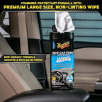 Meguiar's New Car Scent Protectant Wipes - Easy to Use Wipes that Protect and Freshen Your Interior - Ideal for Car Detailing & Maintenance - 30 Count (Pack of 6)