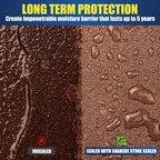Super Wet Look Stone Sealer-1 Gallon, Durable & Long-Lasting Protection with High Gloss Finsh, Stain Proof, Against Water Damage & Dissolved Salts Natural Stone Sealer for Sandstone, Driveways
