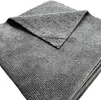 The Dirty Boy V2 - Edgeless Microfiber Towels, 16x16, Car Detailing Exterior and Interior, Tires, Trim, 310GSM Premium Korean Pearl Weave, Black (10 Pack)