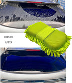 Microfiber Car Wash Sponge-Non-Scratch Wash Mitt-Two Sided Chenille Microfiber Washing Sponge-Mitt for Cars, Trucks, SUVs, Boats(2 Pack Green)
