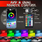 12 Pods RGB LED Rock Lights for Trucks ATV UTV Golf Cart RZR Offroad SUV Cars, Waterproof Multicolor Neon Underglow Kit with Bluetooth APP/RF Remote Control, Vehicle Accent Underbody Light 12V