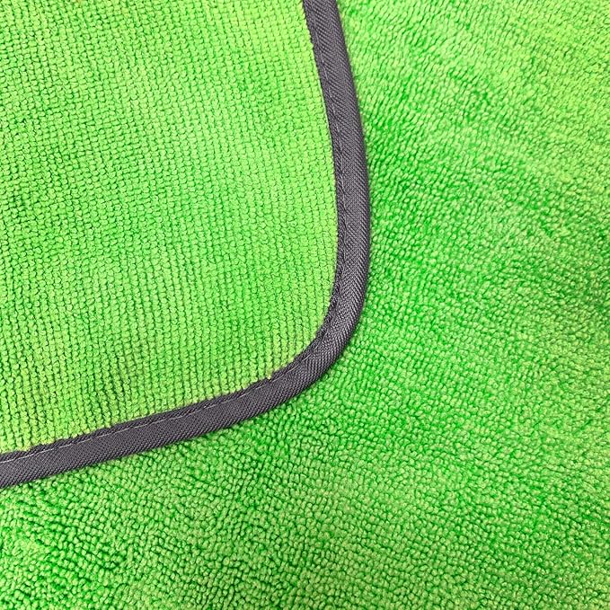 Detailer's Preference Large 320 GSM Microfiber Towels for Car Detailing, Washing, Drying, Ultra Soft Terry Weave, Scratch-Free, Lint-Free, Multi-Surface, Reusable, 16x24 Inch, 12-Pack, Green