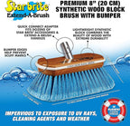STAR BRITE 8" Premium Cleaning Brush - Synthetic Wood Block with Durable, High-Density Star Prene Fibers for Boat, RV & Auto Surfaces - Extend-A-Brush Handles - Medium Bristle, Blue (040171)