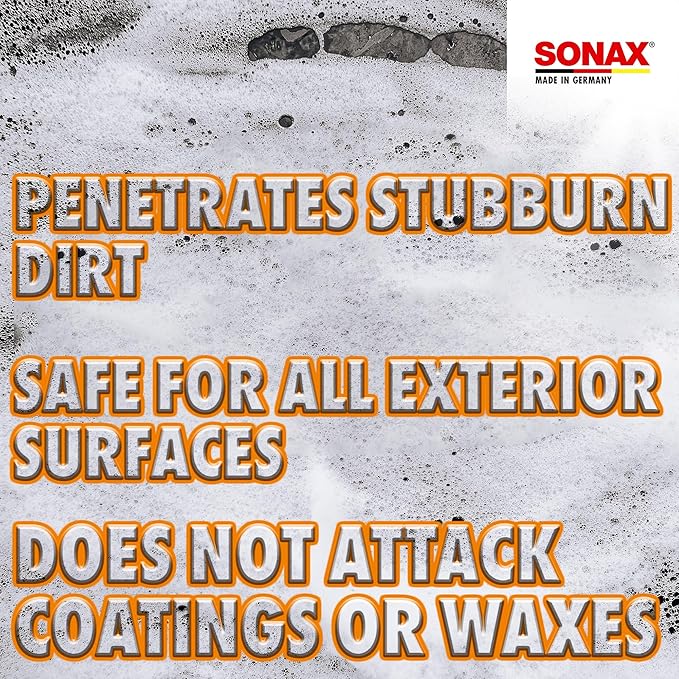 SONAX Car Wash Shampoo Concentrate 314500 | High-Foaming pH-Neutral Formula for Effective Cleaning | Safe on All Paint Wax Sealants & Coatings | Removes Dirt Grime and Road Film | 5L