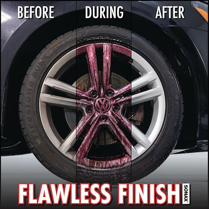 SONAX Full Effect Wheel Cleaner 230500 | Heavy-Duty Brake Dust Remover for All Wheels | Safe on Painted, Alloy, Chrome & Stainless Steel | pH Neutral, Acid-Free, with Color-Changing Action | 5 Liter