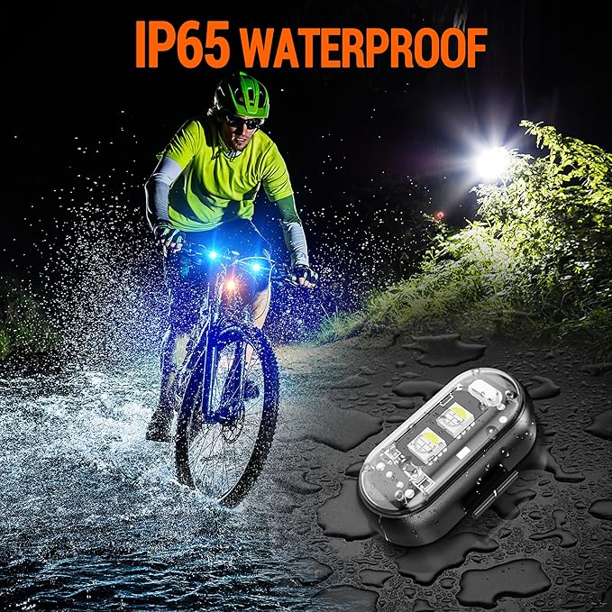 Wireless LED Strobe Lights Remote Control, 8 Colors USB Charing Waterproof Anti-Collision Flashing Emergency Warning Lights for Car Motorcycle Drone Aircraft Bike 12PCS