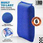 Bug Sponge for Car Washing (6 Pack) — Bug and Tar Remover for Cars - Ultra Soft Mesh Car Wash Sponge Non-Scratch