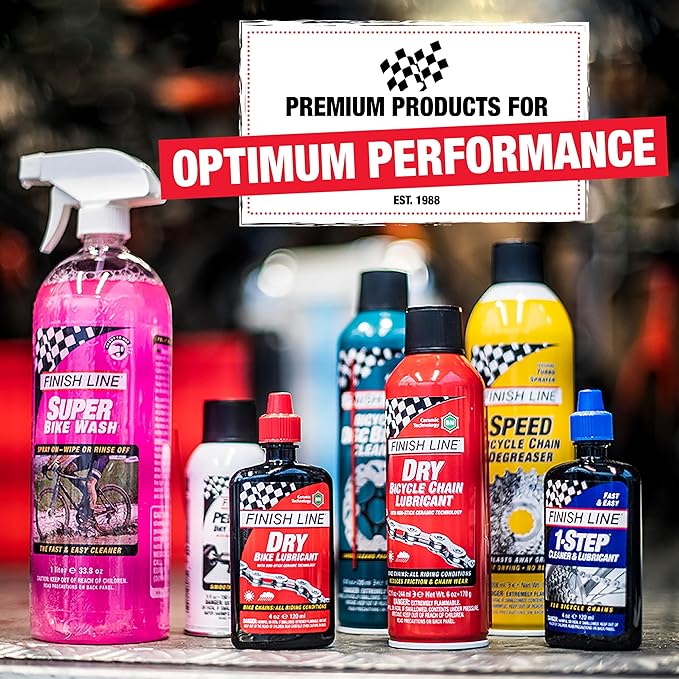Finish Line Speed Bike Degreaser – Powerful Dry Formula for Bicycle Chains, Gears, and Disc Brakes, Turbo Spray Cleans Fast, Evaporates with No Residue, 18 oz