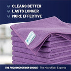 MW Pro Microfiber Cleaning Cloth | Purple | 12 Pack | 16” x 16” | All Purpose Microfiber Towels - Clean, Dust, Polish, Scrub, Absorbent