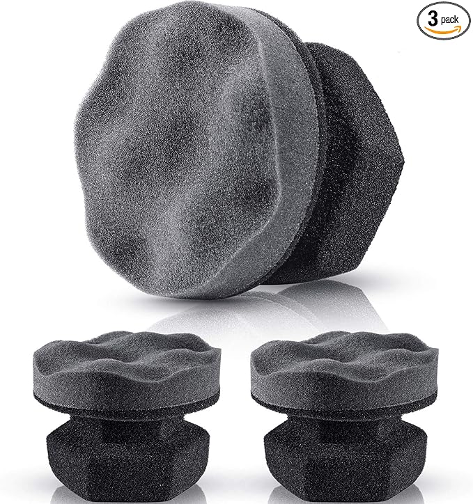 3 Pieces Tire Shine Applicator Tire Dressing Applicator Pads Tire Sponge Applicator Foam Tire Gel Wet Applicator Car Detailing Reusable Cleaning Supplies for Tire Shine (Gray,4.33 Inch)
