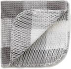 DII Scrubber Dishcloths Collection Windowpane Dishrag Set, 12x12, Gray Buffalo Check, 6 Piece