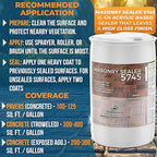 DeckGeneral High Gloss Masonry Sealer 5745 - Heavy Duty Outdoor Concrete Sealer - Multi-Purpose Acrylic-Based Waterproof Coating for Bricks, Mortar, Patio, Stairs, Walls, Pavement Etc. - 55 Gallon