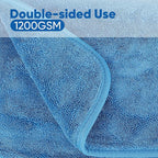 HOMEXCEL Professional Car Drying Towel (36"x 24") with Twisted-Loop Technology, 1200GSM for a Streak-Free Finish – Microfiber Towels for Cars, Trucks, SUVs, RVs and Motorcycles, Blue