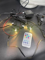 AZIMOM Split Starlight Headliner Kit 1800pcs 0.02in 6.5ft, 2026 Updated 4Color Fiber Optic Light Sound-Activated APP& Remote Control Starlight Engine End Glow Fiber Strands