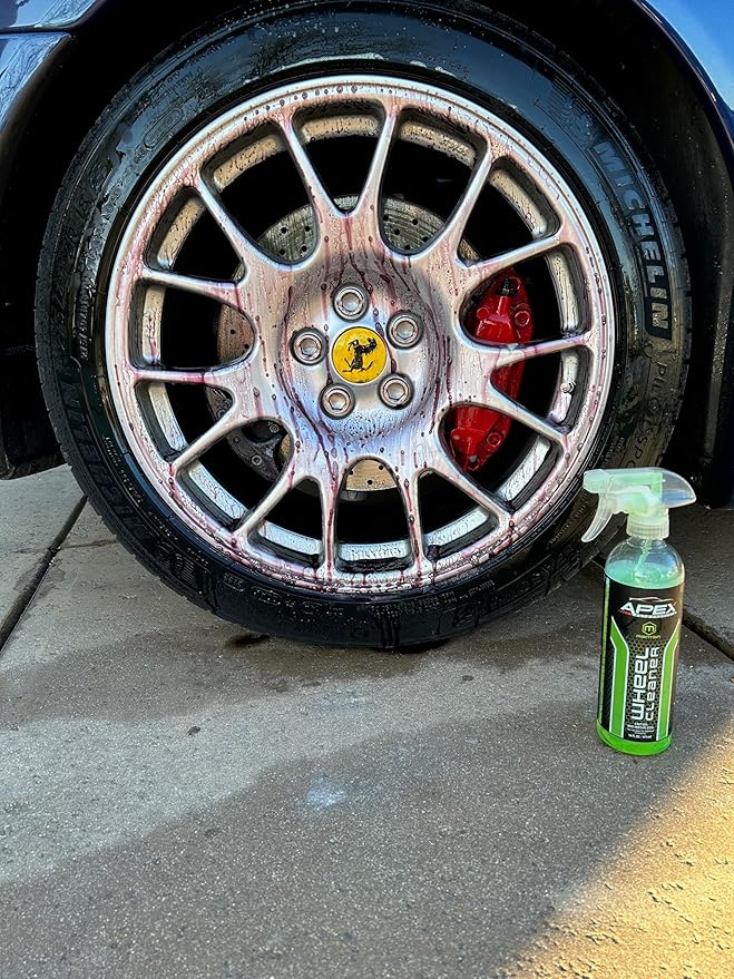 Apex Wheel Cleaner - Iron Remover - Proprietary Color Changing Rim Cleaner Formula - Removes Brake Dust with Ease From Rims - Professional Grade Detailing Product - Easy to apply