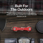 KeySmart Rugged - Multitool Key Holder for Keychain w/Bottle Opener and Pocket Clip, Key Organizer for Key Chain, EDC Keychains, Key Ring for Car Fobs Key Chains, Expandable (Up to 14 Keys, Red)