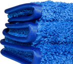 Eurow Double Density 700 GSM Microfiber Shag Towels with Satin Edge, Ultra Absorbent Scratch-Free Car Wash, Dry & Detail Towels, Soft & Fluffy Cleaning Cloths, 12x16 Inches, 10-Pack, Blue