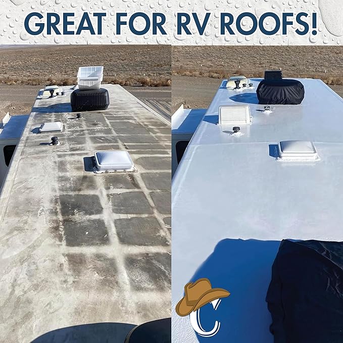 100% Silicone Roof Coating for RVs, Campers & Flat Roofs - Waterproof Seal for Leaks, Cracks & Seams - Ponding Water Resistant - 4.75 Gallon Black
