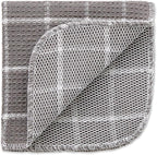 DII Scrubber Dishcloths Collection Windowpane Dishrag Set, 12x12, Gray/White, 6 Piece