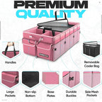 FORTEM Trunk Organizer with Cooler For SUV Car Trunk, Foldable Storage, Car Accessories for Women Men, Collapsible Bag, Perfect Christmas Gifts, 600D Oxford, Non Slip Bottom, Straps, Soft Cover (105L)