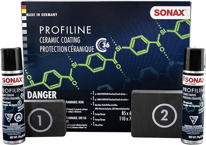 SONAX CC36 Ceramic Coating | Advanced 2-Stage Coating for Superior Gloss & Long-Lasting Protection | Water Spot, Scratch, & Environmental Contamination Resistance | Easy to Apply | 236941 | 75ml