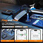 2026 Upgraded 3-in-1 Wireless CarPlay & Android Auto Adapter, Convert Wired to Wireless with USB-A/USB-C Cables, AI Box CarPlay Supports Netflix/YouTube/TF Playback for iPhone