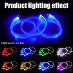 64 Colors Car Ambient Lighting Fiber Optic RF Remote + APP Control Multicoloured Music Car Atmosphere Decorative Lighting Kit 1W DC 12V-24V 4m