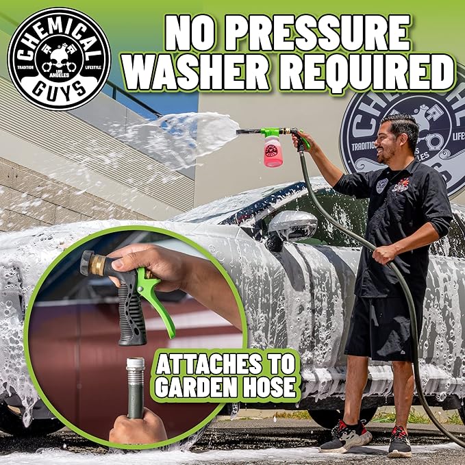 Chemical Guys CWS_402_64FBB Foam Blaster Bundle - Mr. Pink Foaming Car Wash Soap, 64 fl oz (Half Gallon) + ACC_326 Torq Foam Blaster 6 Foam Wash Gun, Works With Garden Hose, (2 Items)