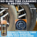 Grand Slam 5-Pack - Waterless Car Wash Detailing Spray, Tire Shine Gel, Scratch Remover, Wheel Metal Rust Cleaner, Interior Cleaner & Protector, 2 Microfiber Towels